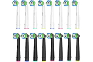 VALUABLETRY 16 Stück Precision Aufsteckbürsten Kompatibel mit Oral B Elektrische Zahnbürsten, 8er Weiß und 8er Schwarz