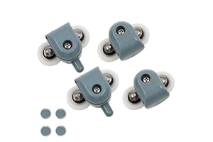4 stycken duschkabinrullar 25 mm dubbla hjul för duschdörrar, duschkabinrullar rullar, remskivor, duschdörr, dusch, hållbar