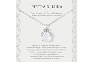 Lueaurra Regalo per Donna Collana Pietra di Luna Idee Regalo Originale per Ragazza Adolescente Regalo di Natale per Donna Regalo di Compleanno Collana per Figlia Mamma Sorella Amica