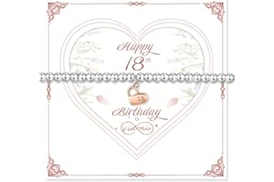 vidonio 16th 18th 30th 40th Birthday Gifts for Women,Adjustable Sterling Silver Bracelet with Rose Gold Heart Beaded Bracelet with Card Birthday Presents for Teen Girls,Friend,Sister,Daughter,Mum