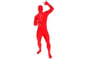 MORPHSUITS Kostium kąpielowy dla dorosłych czerwona druga skóra Halloween kostium fantazyjny - rozmiar duży - 5'5-5'9 (164 cm-175 cm)