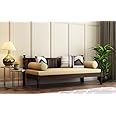 Home furniture Wooden Couch Diwan Sofa Settee for Living Room and Office | Three 3 Seater Sofa | Art Deco, Sheesham Wood | WalnutFinish, 3-Person Sofa