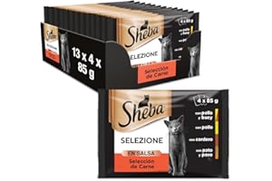 Sheba Multipack De 4 Bolsitas De Comida Humeda De 85G De Selezione De Carnes En Salsa Para Gatos 340 g - Pack de 13
