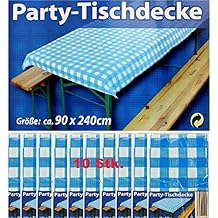 10x Party-Tischdecke Blau Weiß Bierzelt Garnitur Garten Bierbank Biertisch Fest