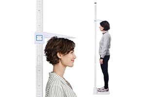 TAZZOR Stadiomètre Portable de 20 à 210 cm avec Barre de Mesure Numérique, Altimètre Médical, Stadiomètre Portable avec Double écran pour la Maison, Le Bureau, L'examen Médical