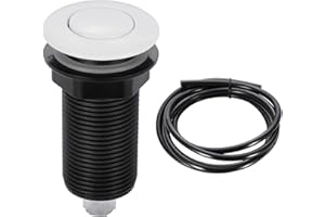 RQYEKDO Garbage Disposal Air Switch Kitchen Sink Top Long Stainless Steel Brushed Nickel Long 2.5" for Food and Waste Disposal On/Off Air Button Parts White…