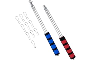 HFYMXNB 2M Asta de Bandera de Mano Portátil Telescópicas, Astas Bandera Telescópicas, Extensible Mastil Bandera, para Guías Turísticos, Campamentos, Actividades al Aire Libre y Enseñanza de Profesores