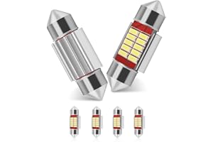 BROTOU Festoon LED Car Bulb 6 Pack, LED Dome Reading Xenon White Bulbs Car Interior Light Replacement License Plate Lights Map Lamps No Polarity 12 SMD 3014 180LM (31 MM)