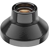 ledscom.de E27 Porzellan Lampen-Fassung Elektra, rund, schwarz, 90mm