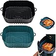 VELEGO Silicone Air Fryer Liners, 2Pcs Reusable Air Fryer Silicone Liners, Air Fryers Accessories, Silicone Airfryer Liners for Air Fryer, Air Fryer Basket Replace Parchment Paper for Cosori Air Fryer