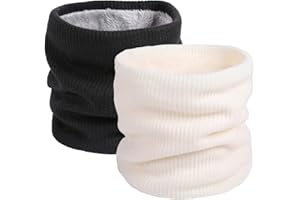 I Kua Fly Thermal Snoods for Men Women Fleece Neck Warmer Unisex Thick Knitted Circle Scarf Winter Warm Neck Gaiter Face Covering for Cycling Running Skiing Sports