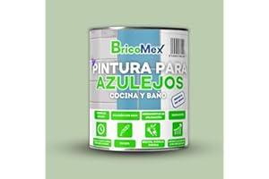 BRICOMEX Pintura para Azulejos Acabado Satinado | Gran Adherencia | Secado Rápido | Resistente al moho y hongos (4 LITROS, VERDE SUAVE)