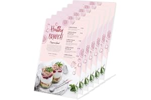 Basong A4 Display Stand - 6 Pack Acrylic Sign Holder L-Shape Stand, Menu Sign Holder for Shop, Office, Hotel, School, Picture, Documents