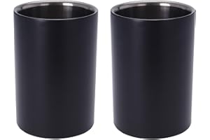‎BAMBELAA! Bambelaa! 2er Set Weinkühler Edelstahl Hoch Doppelwandig Sektkühler Flaschenkühler Getränkekühler Kühler Für Wein Champagner Sekt Schwarz (ca. 17 x 12 cm)