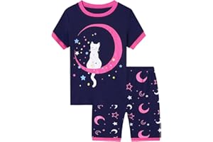 Gumyoss Mädchen Bekleidungsset Kaninchen Einhorn Regenbogen Katze Häschen Kurzärmliges T-Shirt und Shorts Set Kinder Sommer Outfit Kleidung Set Mädchen Gr.92-122