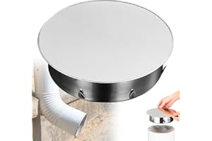 VnkloMes Schornsteinabdeckung 150 mm Edelstahl Kaminabdeckung, Ofenrohrkapsel Kaminlochdeckel, Ofenrohr Abdeckung Kaminrohr Abdeckung Wandfutterdeckel Rauchrohr Blindkappe für Rohre Ø 150mm