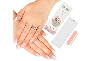 ZAHRVIA 20 Stickers Semi Cured Nail Wraps Soft Self-Adhesive Gel Nail Stickers, ZAHVIA Salon-Quality Gel Nail Polish Strips Manicure Stickers Set-Clear (UV/LED Lamp Required)
