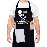 adakel Grillschürze Schwarz, Arbeitsschürze & Kochschürze Lustiges Geschenk für Männer und Hobbyköche zum Vatertag…