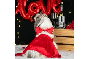 Dog-O-Bow Little Red Dress for Female Dogs Durable, Stylish & Comfortable Outfit (Medium)