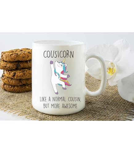Mug Humour 'I Smile Because You're My Cousin' – Céramique Blanc, Cadeau Drôle