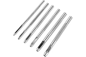 Qianyu 6 sztuk skórzanych otworów 1,5-4 mm okrągłych – zestaw do szycia wytłaczarki do materiałów paski do zegarków otworów pasek płótno odzież oczko papierowe DIY