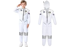 BSBUY Kostium astronauty dla dzieci z astronautą, fantazyjny kostium kosmiczny, kosmiczny kostium astronauty z astronautą, kask na Halloween, cosplay, karnawał