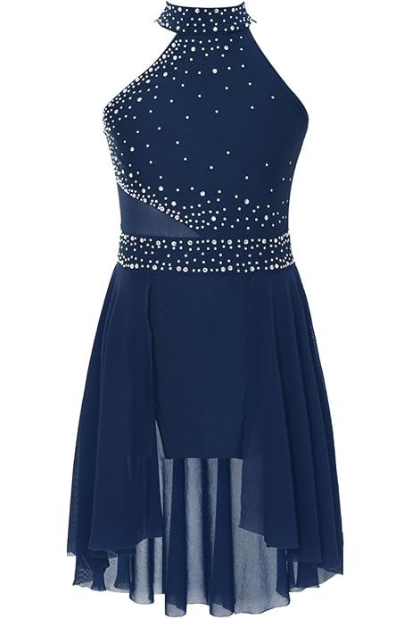 Robe De Danse Classique Fille - Justaucorps Dentelle Asymétrique Pour Ballet Jazz