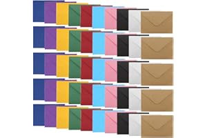 WYAN 50 Pack B6 Multi-Colored Envelopes, Business Premium Envelopes, Small Parts Envelope, for Gift, Greeting Cards, Wedding, Business, Invitation (Card and Glue not Included)