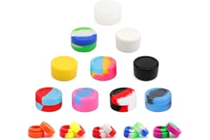 HJIAMA Mini Contenitori in Silicone 15 Pezzi, 5 ml e 3 ml Contenitori per Cera, 2 Misure Antiaderente Contenitori Vuoti in Silicone Multicolore, per Conservare Cere, Oli Essenziali, Creme
