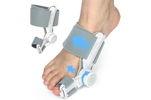 Fefod Correcteur Hallux Valgus, Hallux Valgus Boutons Orthese Corrective avec Molette Réglable Coussin éponge Doux pour Soulager, Orthèses pour Hallux Valgus Plaque De Fixation, Jour Et Nuit, Unisexe
