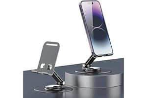 NIUQIGE Soporte Móvil Mesa para Fundas Gruesas - Soporte Tablet Ajustable Plegable, Ideal para Escritorio - Soporte Teléfono Inteligente Giratorio, Gris