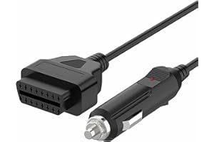 Bolwins J56CS OBD2 zu Zigarettenanzünder Adapter 12V – 16-Pin OBDII Buchse auf DC Stromkabel 100cm – Stromversorgung für HUD GPS Speichergeräte Diagnosegerät