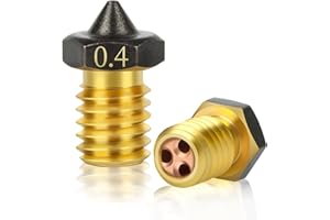 IdeaFormer confezione da 2 ugelli per stampante 3D CHT con rivestimento in PTFE, ugello PTFE CHT V6 per Anycubic i3 Mega Pro Prusa i3 MK3/MK3S Chiron per filamento 1,75 0,4 mm