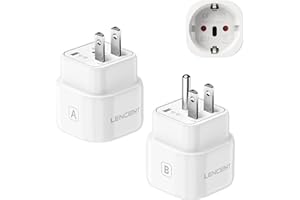 ‎LENCENT LENCENT Typ A i Typ B Kombi Adapter Podróżny do Stany Zjednoczone Kanada Meksyk Tajlandia Wietnam Dominikana Kostaryka Kolumbia, Gniazdo Podróżne, Wtyczka Podróżna, Adapter Sieciowy