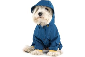 LJWDYS Impermeabile per Cani con Cappuccio all-Inclusive Mantella Antipioggia Impermeabile A Quattro Zampe Vestiti per Animali Domestici Vestiti per Cuccioli (Color : Steelblue, Size : XXL)