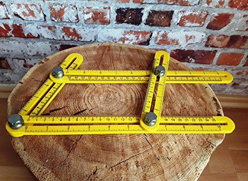 Form- und Winkelschablone, vielseitiges Allround-Werkzeug für den Heimwerker | Hohe Qualität, robust durch Metall-Stellschrauben - 4