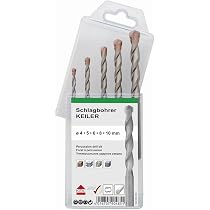 KEIL Schlagbohrer-Sortiment, 5-teilig, 4-10 Mm – Für Beton, Mauerwerk, Mit Hartmetallspitze