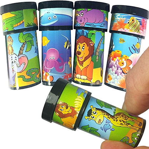 German Trendseller® - 6 x Mini Kaleidoskope Tiere ★ NEU ★ ┃ Kindergeburtstags ┃ Mitgebsel ┃ 6 Stück