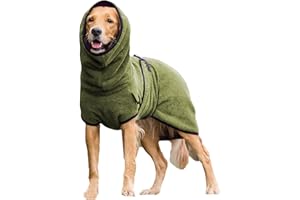FDJZXW Hundebademantel Hundebademantel für Große Hunde Hund Bademantel Starke Wasseraufnahme und Gute Atmungsaktivität Geeignet für Große Mittlere und Kleine Hunde Hundebademantel (L)