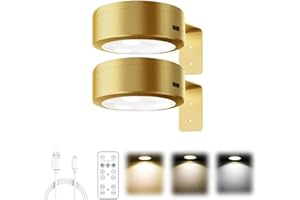 UOEONR Picture Lights for Wall with 3 Color Temps,Bild Licht mit Fernbedienung,Kabellos Bilderleuchte,magnetisches LED Wiederaufladbar Malerei Licht,Bilderrahmen Licht Ohne Bohren,GemäLde Lampe ﻿ (Gold)