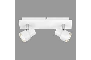 ‎BRILONER Briloner Leuchten - LED Deckenspot, Deckenleuchte 2-flammig, Strahler dreh- und schwenkbar, 2x GU10, 5 Watt, 460 Lumen, 3.000 Kelvin, Weiß