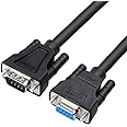 DTECH DB9 9 Pin Serial Cable 1.5ft Male to Female RS232 Straight Through(0.5m, Black)