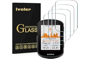 ivoler 4 Piezas Protector de Pantalla para Garmin Edge 540/540 Solar / 840/840 Solar, Cristal Vidrio Templado Anti-Arañazos, Dureza 9H, Antihuellas, HD Transparente, Sin Burbujas