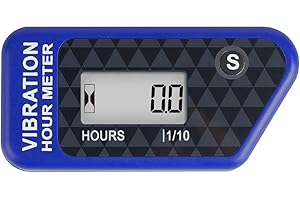 ‎RUNLEADER Runleader Digitaler kabelloser Betriebsstundenzähler mit eigener Stromversorgung, vibrationsaktivierter, rücksetzbarer Job-Timer, Benutzersperre für den Generator Marine Lawn Mower (Blau)