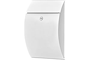 BURG-WÄCHTER Cassetta postale moderna senza targhetta, Cassetta postale da esterno, Acciaio zincato, Apertura DIN B5, 2 chiavi incl., Capri 813 W, Bianco (tipo RAL 9016)