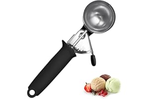 BLUNESTA Stainless Steel Ice Cream Scoop with Trigger Mechanism for Effortless Serving