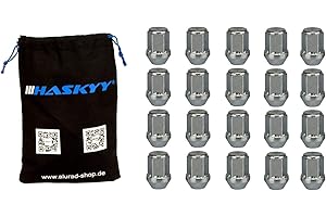 HASKYY 20 Dadi Ruota Zink M12x1,5 Lunghezza Gambo :34mm Cono 60° Federale SW19