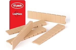LouMaxx Cunei per mobili Set da 10 | Cunei di arresto 8 x 20 x 100 mm in beige | Cunei di compensazione in plastica con punti di rottura teorici integrati