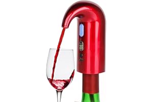 JOQINEER Verseur d'aérateur de vin électrique, carafe à vin portable à une touche et pompe distributrice de vin pour vin rouge et blanc Distributeur de vin automatique de type C rechargeable