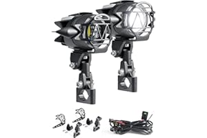 Dinfu 40W LED faros adicionales para motocicleta 9v-60v 4000LM faros antiniebla LED redondos con mazo de cables, interruptor y soporte IP68 focos para ATV SUV moto todoterreno 4x4 camioneta